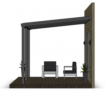 Preview: Überdachung mit VSG 8,76 mm matt, 7 x 3 m